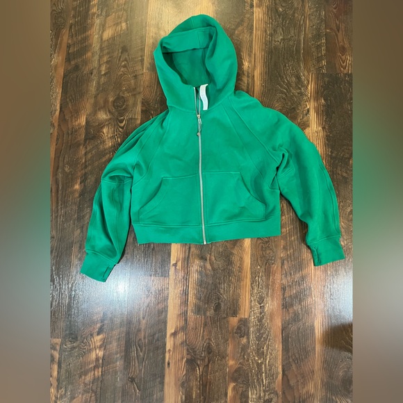 Lululemon women's oversized raceway green full zip cropped scuba hoodie - Picture 8 of 9